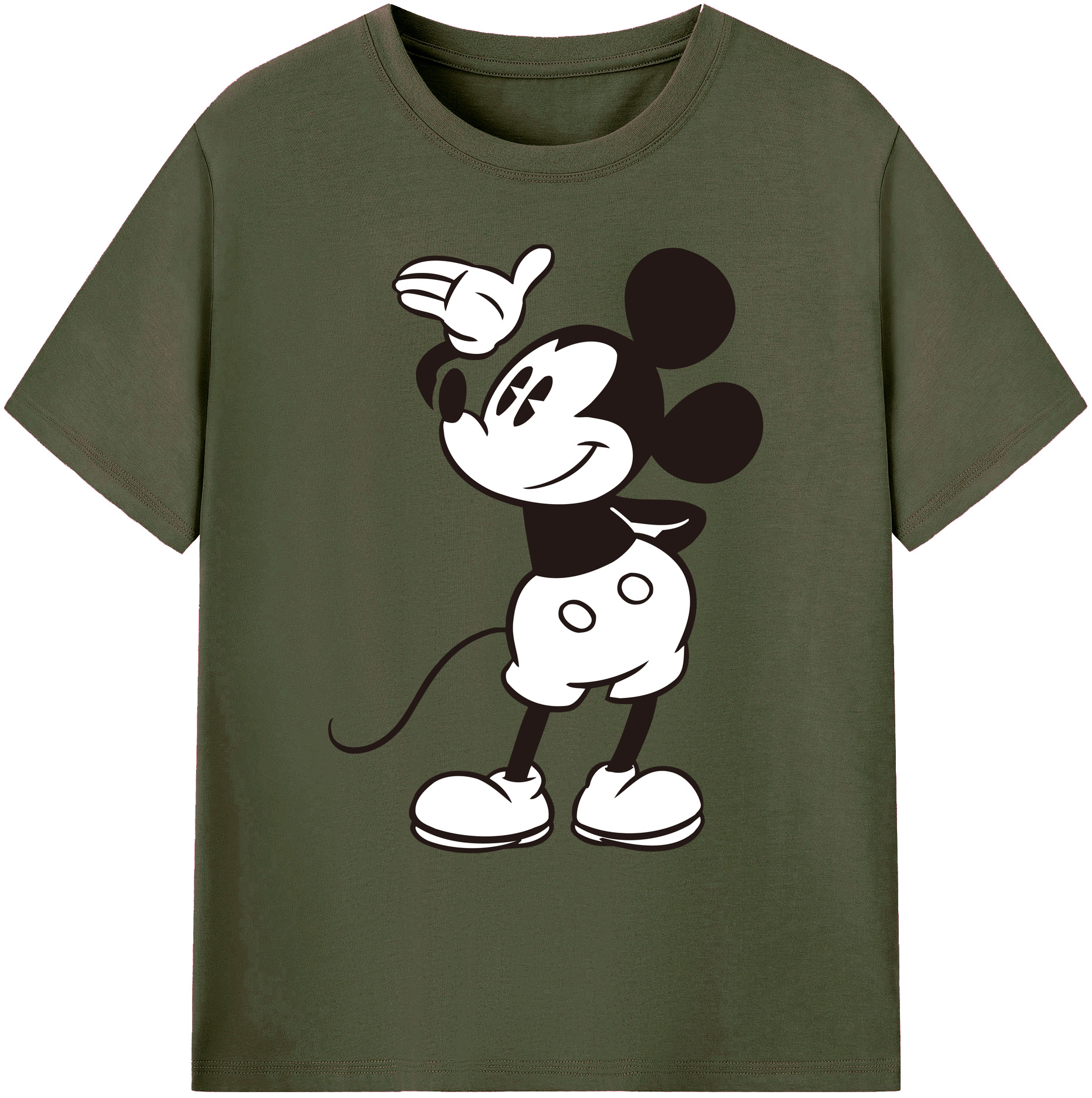 ミッキーマウス Mickey Mouse 綿100％ メンズ半袖Tシャツ｜肌触りやわらか＆通気性